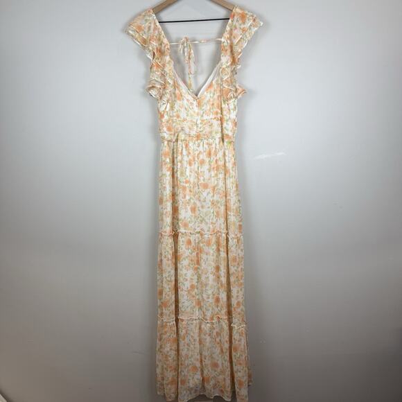 Altar'd State Tammy Floral Maxi Dress Womens Large Multi Ditsy Boho Cottagecore - Picture 5 of 11